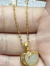 中國黃金（CHINA GOLD）愛心黃金項鏈女2026新款金鑲玉吊墜七夕情人節禮物送女友老婆生日 足金玉見你和田玉吊墜+贈鍍金銀鏈【今/次日達】 曬單實拍圖