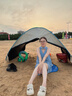 南木熊掛脖吊帶連衣裙女2026新款清冷感海邊度假風(fēng)顯瘦無袖v領(lǐng)薄紗長(zhǎng)裙 藍(lán)色掛脖連衣裙 M 【95-105斤】 曬單實(shí)拍圖