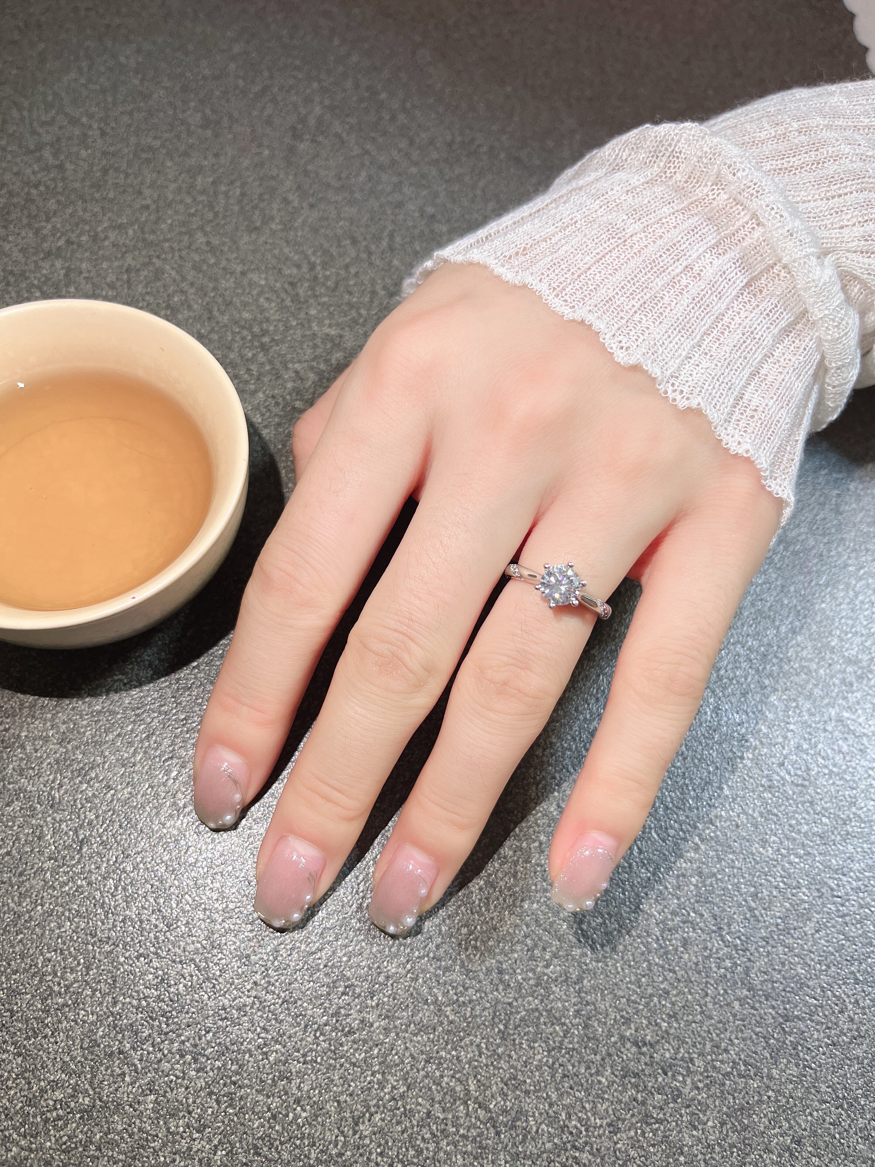 VCIXYOUPT950鉑金星芒戒指女一克拉鉆戒高級感求訂結婚戒表白禮物送女友 PT950鉑金戒指一克拉 曬單實拍圖