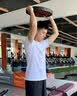 迪桑特（DESCENTE）TRAINING系列TRICOT經(jīng)編涼感防曬UPF50+短袖T恤男士新品 WT-白色 L (175/96A) 曬單實拍圖