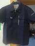 躍崖夏季透氣短袖工作服耐磨寬松柔軟貼身生產工廠車間勞保服定制套裝 深藍炫彩小拉鏈夏季短袖【上衣+褲子】 XL 175 曬單實拍圖