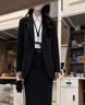 圖曼朵（tumanduo）黑色西裝半身裙女秋季通勤直筒面試輕職場正裝職業半身裙子 黑色 M 曬單實拍圖