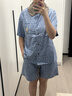 野獸派家居（tbh）三麗鷗Hello Kitty天絲棉家居服套裝可外穿睡衣 短款 牛仔豹紋 S 曬單實拍圖