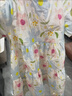 圖圖小象女童100%棉連衣裙夏裝純棉短袖印花裙公主裙碎花長裙 粉藍色 160 曬單實拍圖