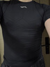 李寧（LI-NING）緊身衣速干衣男籃球訓練服健身速干t恤高彈跑步運動短袖羽毛球服 曬單實拍圖