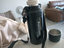 恩爾美（nRMEi）玻璃杯大容量防摔水杯男士耐高溫防爆茶水分離噸杯噸便攜泡茶杯子 黑色【茶水分離款+提繩】1500ml 曬單實拍圖