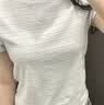 優(yōu)衣庫圓領(lǐng)短T恤/條紋女裝合作款484266 60 淺藍色 M 曬單實拍圖