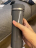 水莫停德國Smotic雙層玻璃杯男士女茶水分離泡茶杯子家用隔熱保溫水杯 槍灰色【茶水分離+防燙防摔】 曬單實(shí)拍圖