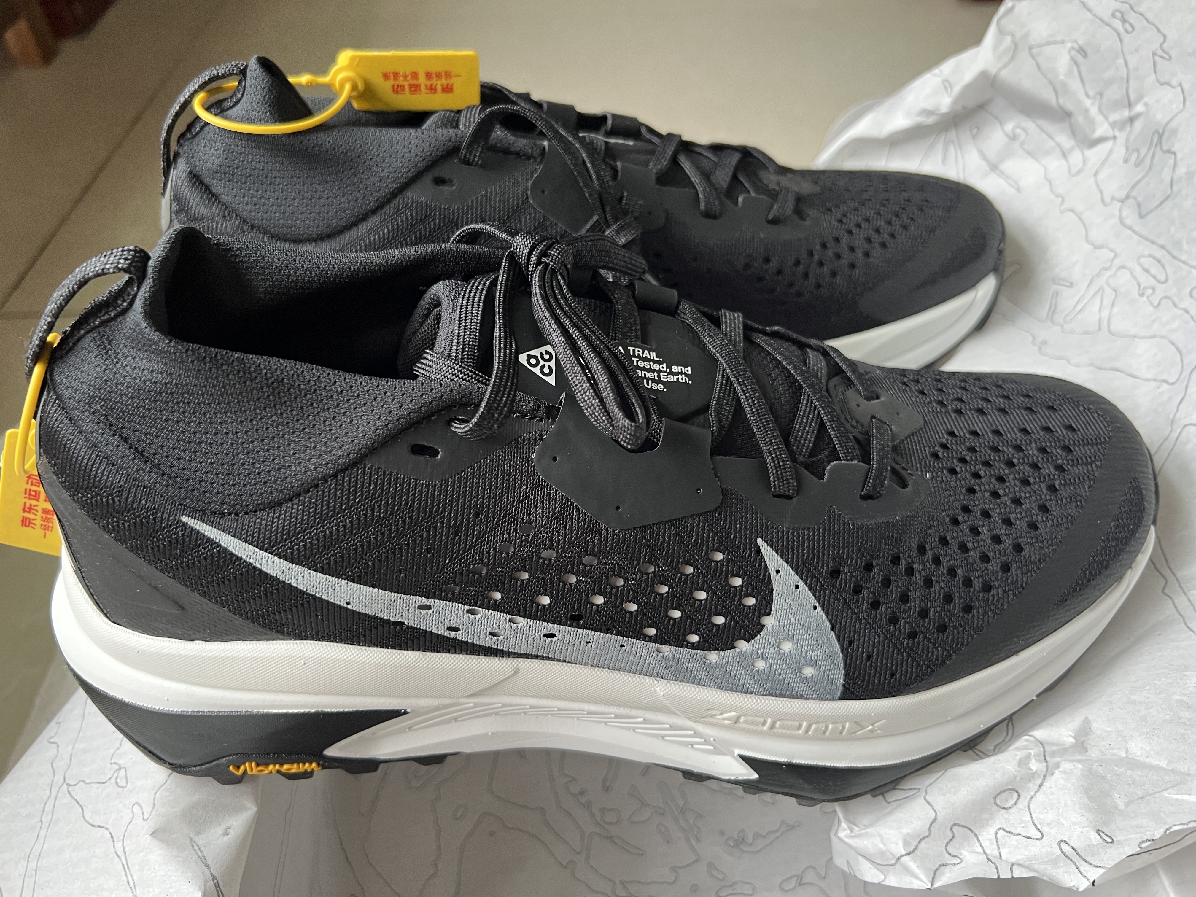 耐克NIKE男跑鞋ACG ZEGAMA TRAIL此沙同款運動鞋HV8113-001黑43 曬單實拍圖