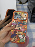 素洛適用蘋果17promax手機殼日韓卡通涂鴉蠟筆小新iPhone16pro創意線條可愛15橙色情侶男女款14保護套 【橙色電鍍】小白蠟筆小新涂鴉 iPhone 17 Pro Max 曬單實拍圖