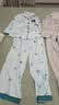 幸棉（LUCKMEEY）【云旗郝熠然同款】星星條紋萊賽爾棉家居服套裝女夏季涼感睡衣 女款淺青色  長袖長褲 M 曬單實拍圖