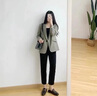 Jret黑色職業(yè)褲女士高腰直筒褲春夏季修身西裝褲女工作褲薄款 黑色 XL 105-115斤 曬單實(shí)拍圖
