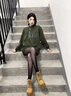 WASSUP HERMU衛(wèi)衣男秋冬季美式復古麂皮絨上衣服簡約情侶裝長袖T恤圓領(lǐng)打底衫 米色 XL（建議140-160斤） 曬單實拍圖