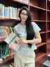 唐可娜兒夏季時(shí)尚純色百搭日常休閑側(cè)腰扭結(jié)圓領(lǐng)女式短袖T恤上衣 曬單實(shí)拍圖