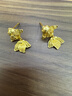 京工美作魚小寶耳飾古法黃金足金999花絲耳釘送女友禮物 3.73克 曬單實拍圖