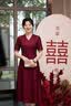 紫魅俏2026年春夏季新款高端婚禮媽媽裝禮服女喜婆婆婚宴平時可穿連衣裙 酒紅色 2XL (建議125-135斤) 曬單實拍圖