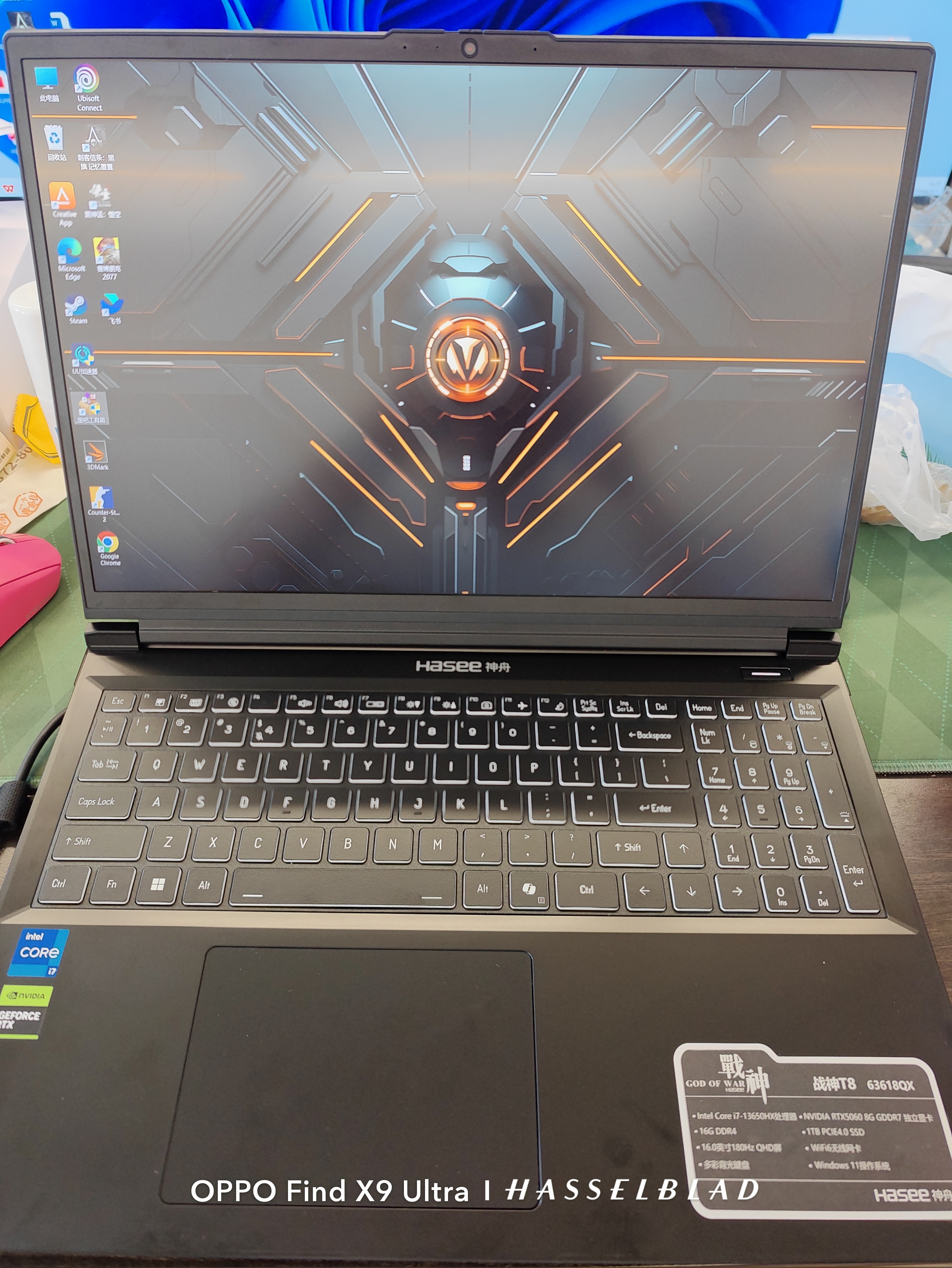 神舟（HASEE）【RTX5060】戰神T8 16英寸游戲本筆記本電腦(i7-13650HX 16G 1TB 180HZ) 曬單實拍圖