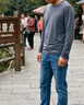 皮爾卡丹（pierre cardin）莫代爾長袖t恤男夏季冰絲薄款速干寬松大碼打底衫圓領體恤潮 深灰色 涼感莫代爾 2XL 【適合145-165斤】 曬單實拍圖