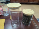 美斯尼 茶葉罐便攜玻璃小號迷你旅行茶罐子茶具普洱醒茶罐茶葉盒茶缸玻璃密封儲物罐玻璃瓶實(shí)木竹蓋大號家用 1100ml 曬單實(shí)拍圖