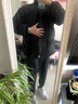 安初夏華夫格棉服男士套裝秋冬季新款棉襖子立領保暖面包服衣服男裝外套 黑白棉衣+黑毛衣+黑西褲 XL 【推薦120-140斤】 曬單實拍圖