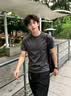 燦圖 網(wǎng)孔透氣冰絲速干短袖t恤男夏季薄款戶外運動健身涼感拼接半截袖 灰色 薄款 XL (建議120斤到140斤) 曬單實拍圖