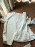 百圖betu女裝夏季新款T恤圓領拼接棉刺繡寬松短袖上衣女2404T16 白色 M 曬單實拍圖