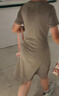 森馬（Semir）[連衣裙合輯]松弛感連衣裙女夏季繡花圓領(lǐng)簡約針織裙氛圍感印花裙 A款-橄欖綠A41805 L 曬單實拍圖