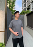 卡帝樂鱷魚（CARTELO）【80s液氨】絲光棉短袖T恤男純色涼感高端2026夏季透氣百搭休閑風(fēng) 暗紫色 M 曬單實(shí)拍圖