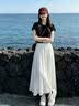 多姿韻高奢白色半身裙女夏季2026新款松緊腰氣質小個子中長裙白紗傘裙 白色半身裙 【高級柜貨】 M /27 建議95-105斤 曬單實拍圖