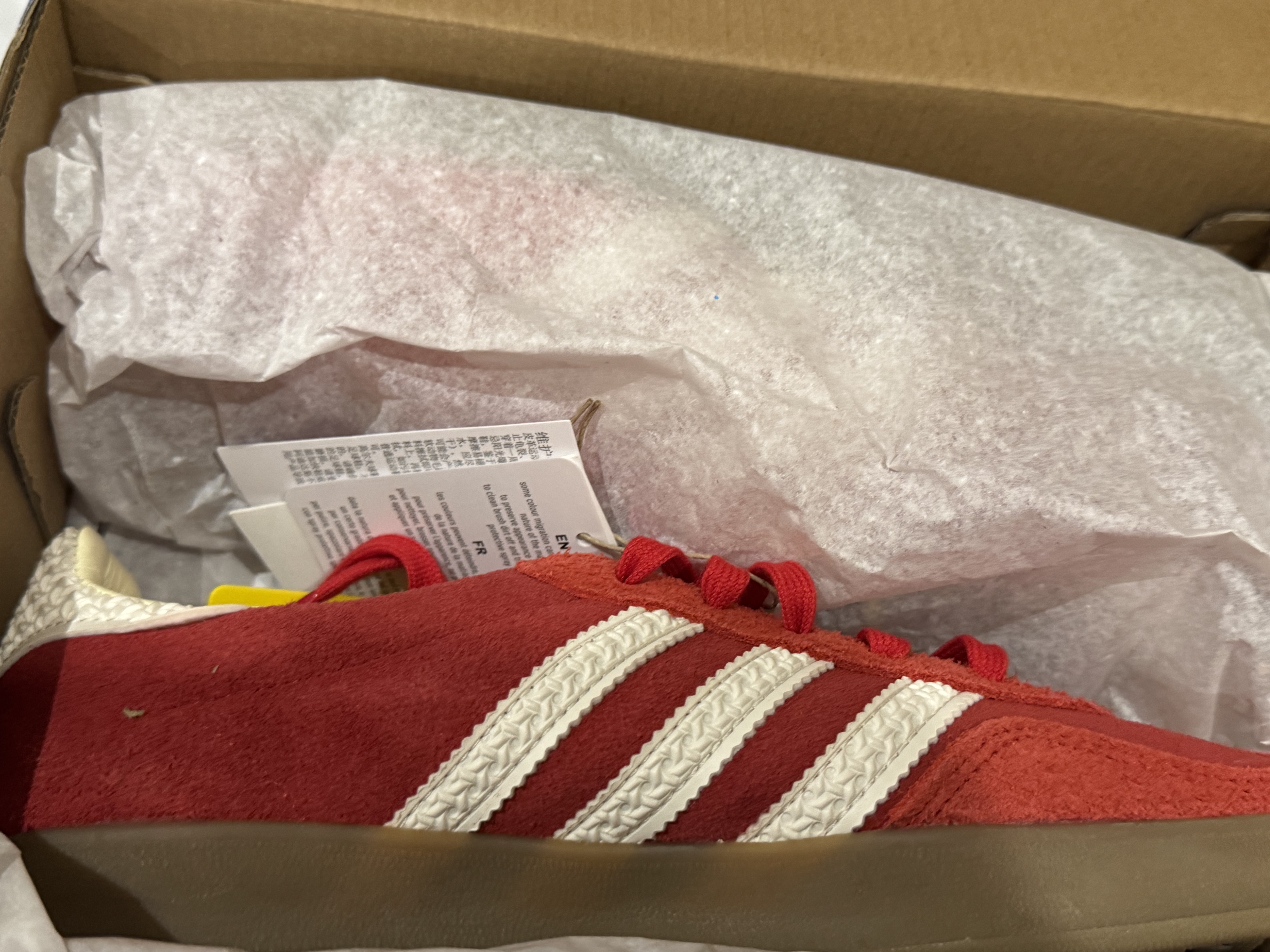阿迪達斯（adidas）（adidas）三葉草男女鞋GAZELLE INDOOR低幫休閑鞋IF1808紅白38.5 曬單實拍圖