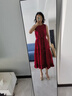 歌莉婭紅色連衣裙女2026新款夏季荷葉邊訂婚禮服背心連衣裙1F4R4K20A 53R椒紅 XS 曬單實拍圖