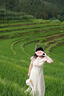 香影【王楚然同款】v領連衣裙女2026夏季新款花路繁花黃色印花裙 黃色 （尺碼偏小，建議拍大一碼） XL 125-140斤/裙長104.0CM 曬單實拍圖
