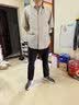 杰克·瓊斯（JACK&JONES）夏季男款襯衫短袖寬松格紋字母膠印側縫織布舒適226204035 C13羽毛灰 M 曬單實拍圖