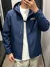 馬克華菲（MARK FAIRWHALE）沖鋒夾克男連帽梭織透氣情侶加絨加厚棉服外套男棉衣 藏藍色 M 曬單實拍圖