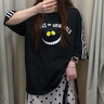 阿迪達斯（adidas）三葉草情侶T恤夏季新款迪士尼聯名妙妙貓運動T恤休閑寬松上衣短袖 KX5312 黑色【純棉 大號版型】 M 男生合適,女生選小一碼 曬單實拍圖