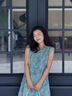 三吉黑花【凝胭】新中式繩繡珠繡旗袍2026新款連衣裙女夏背心長(zhǎng)裙 青藍(lán)-第二批 S 曬單實(shí)拍圖