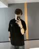 OFF-WHITE?情侶裝新款寬松短袖T恤圓領半袖高端純棉男裝上衣 深灰色 XL 曬單實拍圖