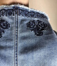 德瑪納【蘭玲花語】26夏季復古牛仔刺繡開叉半身裙高腰顯瘦中長款裙子 曬單實拍圖