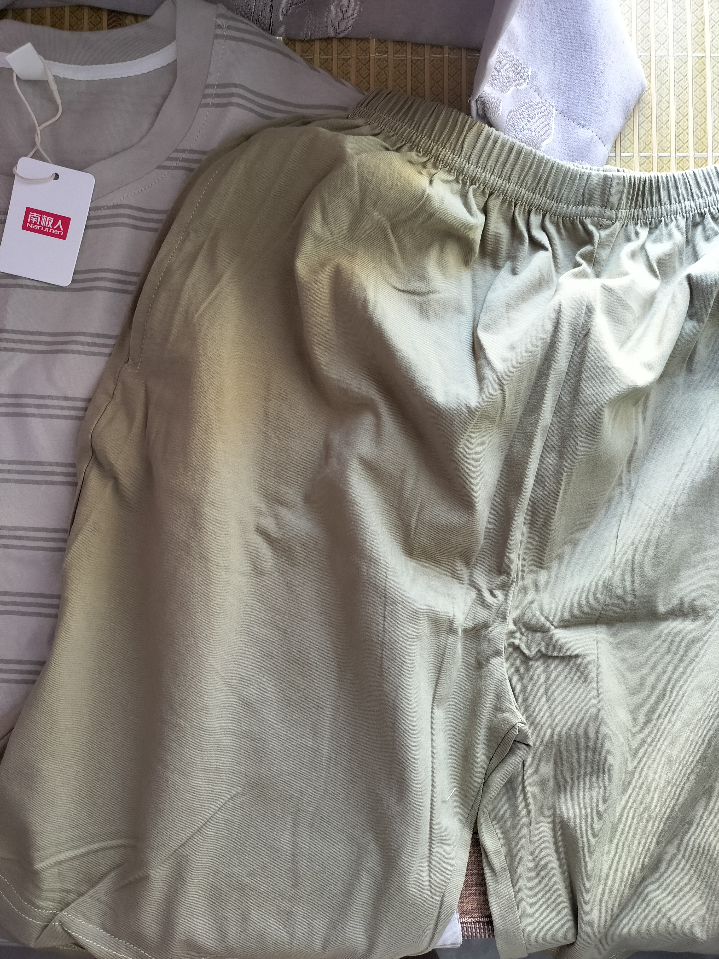南極人（Nanjiren）男士睡衣男夏季新品100%純棉短袖短褲套頭家居服可外穿灰色 XL 曬單實拍圖