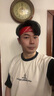 TULX汗帶頭帶男頭巾嘻哈街頭潮人發(fā)帶韓版籃球運(yùn)動(dòng)護(hù)額吸汗抹額個(gè)性 紅色 曬單實(shí)拍圖