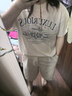 moussy 新品復古感字母印花寬松短袖T恤女028JSX90-1092 010白色 均碼 曬單實拍圖