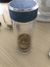 水宜生雙層玻璃杯純鈦水杯高檔泡茶杯男士帶蓋鈦杯抑菌男款水晶玻璃杯 【鈦晶藍】小號+禮盒320ml 曬單實拍圖