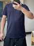 夢(mèng)特嬌（MONTAGUT）短袖Polo衫男士夏季翻領(lǐng)高端純色絲光棉T恤透氣涼感 藏青 L 曬單實(shí)拍圖
