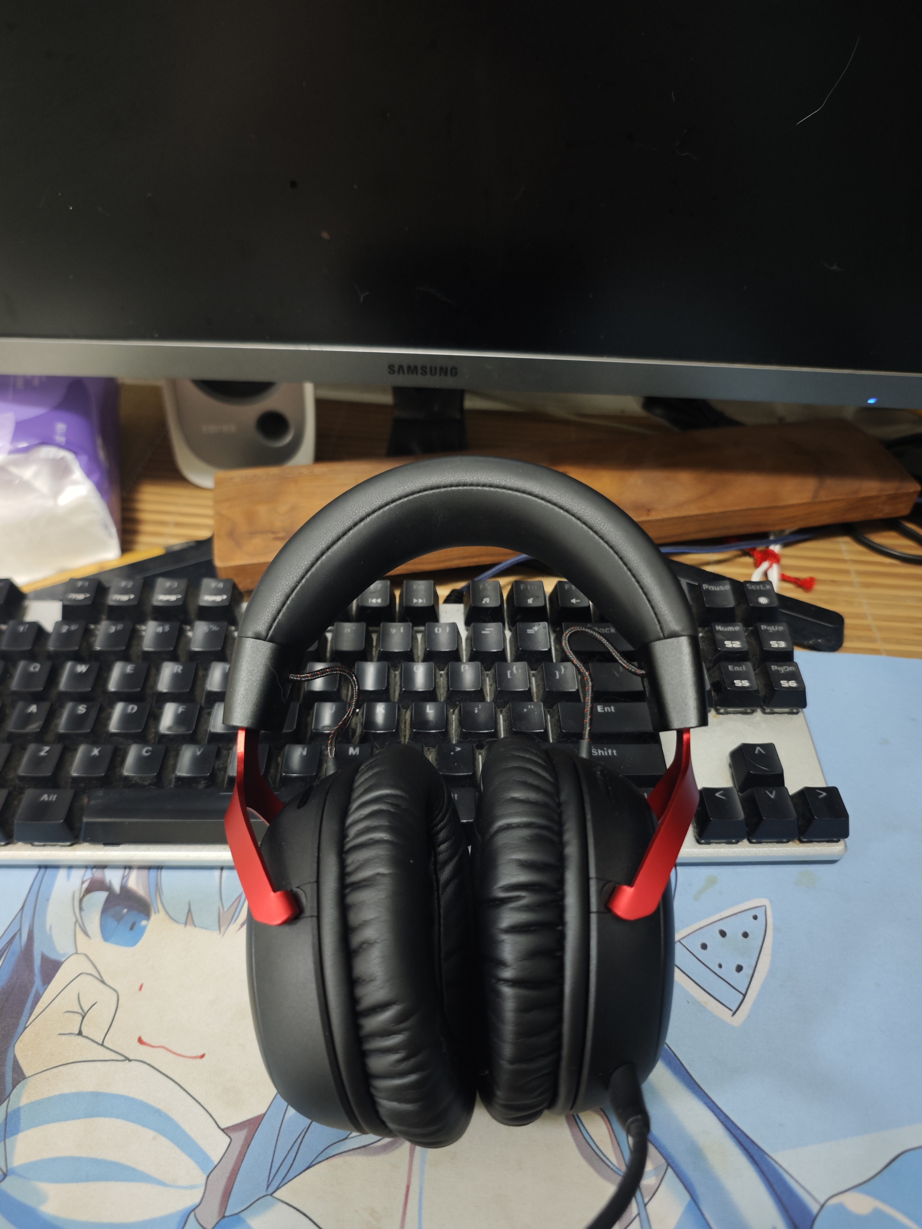 極度未知（HYPERX）颶風2升級款颶風3 頭戴式游戲電競耳機電腦耳麥 吃雞游戲耳機 適配三角洲行動 【颶風3S無線加強版黑紅】200h續航 頭戴式游戲耳機 曬單實拍圖