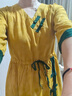 皮爾卡丹2025春秋大碼女裝新款復(fù)古提花棉麻長裙休閑民族風(fēng)大擺亞麻連衣裙 黃色 XL 【120-135斤】 曬單實拍圖