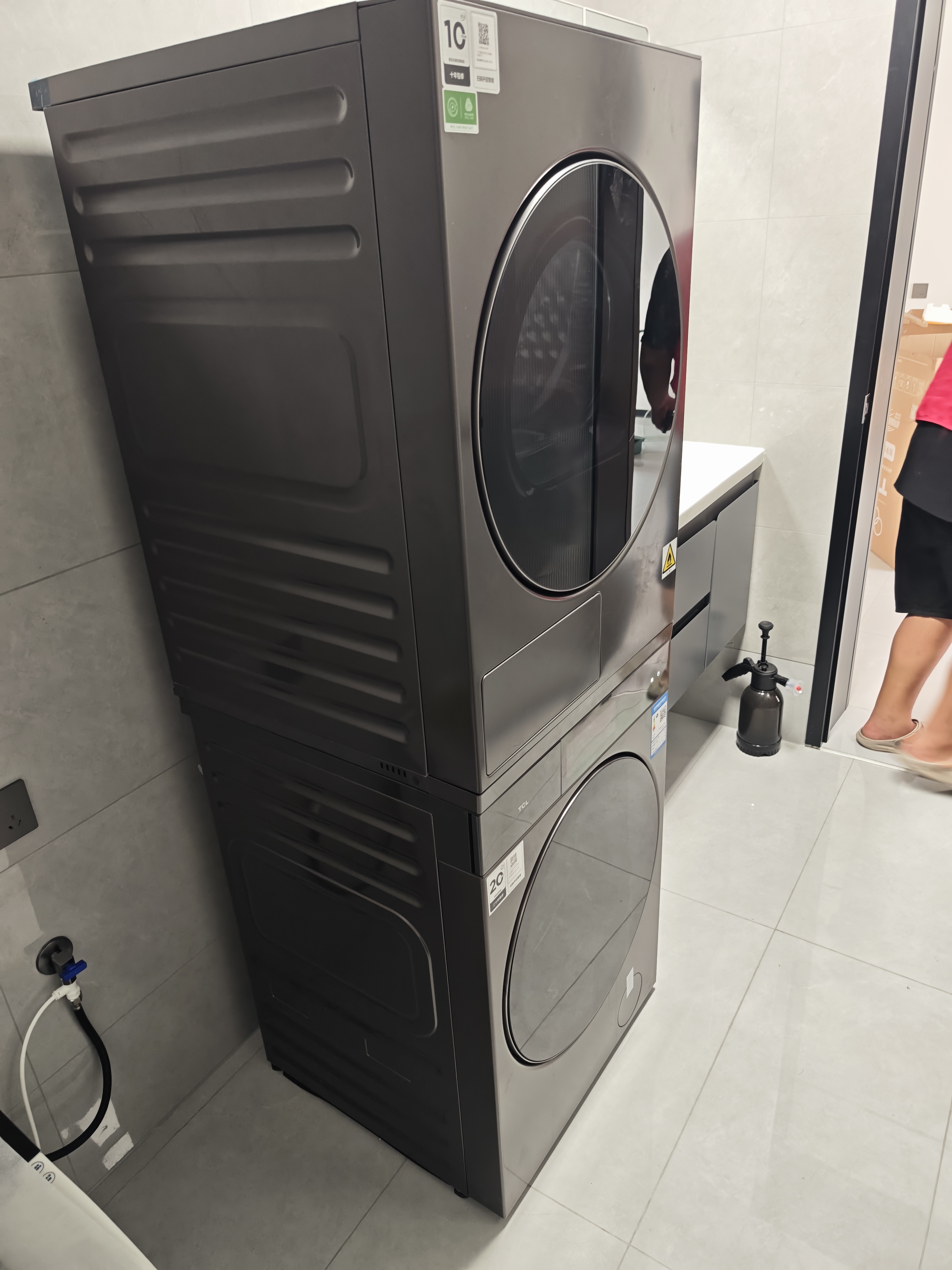 TCL 小黃人AI超級筒熱泵洗烘套裝12KG烘干機護理國家補貼以舊換新G120T7WUltra-DIS+H120P9Ultra-BBS 曬單實拍圖