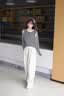 浪莎奶芙山本褲女夏季新款高腰垂感顯瘦休閑褲寬松慵懶肌理感闊腿褲子 曬單實拍圖
