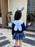 G.duck小黃鴨女童套裝春秋裝兒童衣服女寶寶學(xué)院風(fēng)JK裙兔子警官毛衣外套 毛衣+襯衫裙子 110 （建議身高100cm 4-5歲）cm 曬單實(shí)拍圖