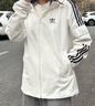 adidas通勤百搭經典休閑運動連帽夾克外套男女春夏阿迪達斯三葉草 亮白   S 曬單實拍圖