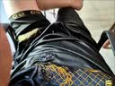 皮爾卡丹（pierre cardin）中國風麒麟暗紋提花刺繡短袖t恤男士寬松大碼衣服男裝兩件套潮流 黑色套裝 XL 130-150斤 曬單實拍圖